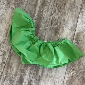 H&M Lime Green Off-Shoulder Ruffle Crop Top